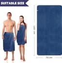 MAXOSHINE Microfiber Towels for Bath Large Size-Super Soft Coral Fleece Bathing Towel with Hook Quick Dry Super Absorbent-Bath Towel for Men and Women-70x140 cm, 350 GSM, Pack of 1 3