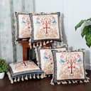 ishro home Premium Cushion Cover 16 inch x 16 inch | Set of 5 – Soft European Standard Fabric, Frill Design, Machine Washable | (5, Tree of Life, 16x16 Inch) 1