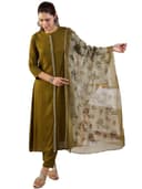 Pandadi Saree Women's Viscose Embroidery Work Kurta Pant With Dupatta 1