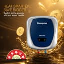 Crompton Amica Pro 10L | Free Installation | 5‑Star Storage Water Heater (Geyser) | Glassline Tank for Hard Water | 8 Bar High‑Rise Pressure | 5‑Level Safety | Rust‑Proof Body | 2kW Fast Heating 2