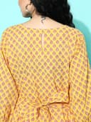 Libas Womens Printed Cotton Night Suit Set for Women Yellow 4