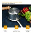 Lifelong Triply 5 piece cookware Set| Triply Kadai, Frypan, Saucepan & Tadka Pan for Cooking | 22cm Kadai (2L) & Fry Pan (1.25L) 22cm|16cm Saucepan (1.2L) & Tadka Pan 10 Cm with Common Lid (LLTPC01)|Induction and Gas Stove Compatible 4