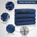 MAXOSHINE Microfiber Towels for Bath Large Size-Super Soft Coral Fleece Bathing Towel with Hook Quick Dry Super Absorbent-Bath Towel for Men and Women-70x140 cm, 350 GSM, Pack of 1 5