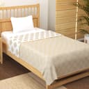 Story@Home Dohar Single Bed Cotton 100% | 150GSM 144 X 220 CM Quilt AC Blanket for Summer | AC Comforter Single Bed | Cream & White, Damask Reversible Design Duvet | All-Season Blanket 2