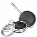 Kraft Futuretec Pro Stick Free Triply Stainless Steel Cookware Combo Set of 3 Pc | Kadai 2.4 L (22cm), Frypan 1.6 L (22cm) with Common Lid, Tri ply Induction, Gas cookware - 5 Year Warranty 1