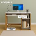 Callas Engineered Wood Computer Desk – Small Modern Writing Desk for Home Office, Bedroom, or Living Room – Sturdy & Simple Laptop Table (CB-ST-03-Brown) 4