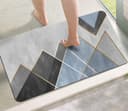 Yellow Weaves Synthetic Rubber 1 Pc Anti Slip Water Soaking Floor Mat,Water Absorbent Non Slip Bath Mat,Quick Dry Mat for Bathroom,Door Mat for Home,Kitchen,Office,Kitchen - Geometric Blue,Rectangular 3