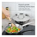 Lifelong Triply 3 piece cookware Set| 22cm Fry Pan (1.25L) & 22cm Triply Kadhai (2L) with Common Steel Lid | Soft Touch Handle | Even Heat Distribution | Induction & Gas Stove Compatible (Silver) 5