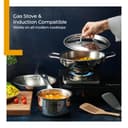 Lifelong Triply 5 piece cookware Set| Triply Kadai, Frypan, Saucepan & Tadka Pan for Cooking | 22cm Kadai (2L) & Fry Pan (1.25L) 22cm|16cm Saucepan (1.2L) & Tadka Pan 10 Cm with Common Lid (LLTPC01)|Induction and Gas Stove Compatible 5