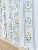 Tranquebar Curtain Co. Window Curtains 5 Feet, 60-65% Room Darkening, Blue Floral Print, Cotton Curtains for Window, Cotton Curtains 5 Feet Long Set of 2, BackTabs, Sashi (152 cm) - Set of 2 2