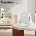 Gesto 7.4 Inch High Speed Rechargeable Table Fan for Home – USB Charging Battery Fan With Led Light | 2400mAh Battery, Upto 8 Hours Runtime | 3 Speed Modes Portable fan for Home, Office,Kitchen-Green 2