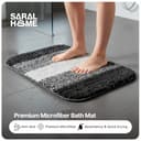 SARAL HOME EASY LIVING Microfiber Striped Rectangle Shaped Anti-Skid Bath Mats | Soft & Super Absorbent Mats for Shower | Washable, Non-Slip & Quick-Drying Mats, 35x50 CM | Pack of 2 (Black) 3