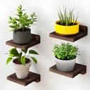 Dime Store Engineered Wood Floating Shelves for wall Decor Wall Shelf Storage Organizer | Mini Display Shelf for Living Room, Bathroom, Kitchen & Bedroom Décor Pack of 4 (Brown) 1