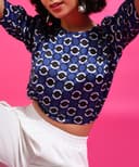 POPWINGS Women Casual Multi Color Animal Printed Satin Crop Top | Women Tops | Women Regular Tops | Women Tops | Women Stylish Tops 5