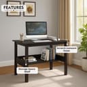 Callas Engineered Wood Computer Desk with Shelf – Modern Laptop Study Table for Home Office, Workstation & Writing Desk for Students and Professionals (ST-09-Black) 4