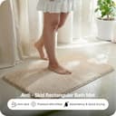 SARAL HOME EASY LIVING Saral Home Microfiber Anti-Skid Rectangular Bath Mat Pack Of 2 (Beige, 40X60 Cm) 3