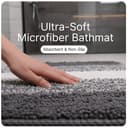 SARAL HOME EASY LIVING Microfiber Striped Rectangle Shaped Anti-Skid Bath Mats Soft & Super Absorbent Mats for Shower Washable,Non-Slip & Quick-Drying Mats,50X70cm Pack of 2(Black) 5
