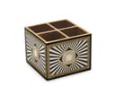 Attro Petal Gold Designer Wooden 2 Compartments Cutlery Holder, Organizer Stand, Multipurpose Stand, Spoon Holder Handcrafted Wooden Décor 3