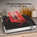 Glen 2200W Infrared Cooktop Stove with Grill Rack for Barbecue, Touch Control, Crystal Glass Plate, Digital Display, 4 Modes, Timer, Surge Protection, for Induction & Flat Bottom Utensils (SA-3077IR) 5