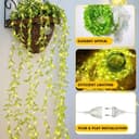 FLYNGO Artificial Leaf Curtain LED String Light, 200 LEDs, 8 Modes, Adjustable Brightness, Lights for Diwali Decoration, Home, Bedroom, Wedding, Party, Festive Decor (Warm White) 3