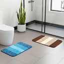 SARAL HOME EASY LIVING Microfiber Striped Anti-Skid Bath Rectangular Mats,35x50cm Pack of 2(Mixed), Multicolour 1