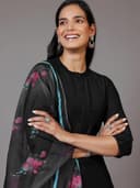 Libas Womens Self Design Silk Blend Straight Kurta with Trousers and Dupatta | daily wear suit 5