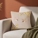 haus & kinder Cushion Cover 16 x 16 Inch | Embroidered Decorative Cushion Cover for Sofa, Bed & Home Decor | Arbor Wing Beige | Pack of 1 1