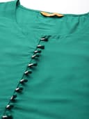 Libas Green Solid Silk Blend Straight Kurta With Trousers Dupatta | daily wear suit 4