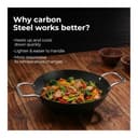 Lifelong Carbon Steel (Iron) Kadhai 24cm | High Heat Stir Fry & Bhuna Kadhai with Stainless Steel Handle | Naturally Seasoned Non-Stick Surface | Induction & Gas Compatible | Lightweight Build 4