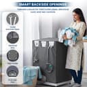 Robustt Front Load Fully Automatic Washing Machine Cover for 8 Kg, 8.5 Kg, 9 Kg, 9.5 (Grey) | Waterproof & Dustproof Polyester Fabric with Zipper | Protection Cover | 63 x 63 x 93 cms 3