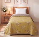 VAS COLLECTIONS 120 GSM Premium Cotton Printed Dohar/AC Blanket for Double Bed Size (90 x 86 inches) |Ultrasoft & Lightweight |Double - 228x220 cms-Light Green & Orange 3