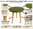UHUD CRAFTS Multipurpose Wooden Foldable Side Table/End Table/Plant Stand/Stool for Living Room & Bedroom | Kids Play Furniture Table - Olive Green 5