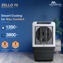 RR Signature Zello HC 70 LTR | Desert Air Cooler with High Air Delivery | Honeycomb Pads | 4-Way Air Deflection | Vertical Auto Swing | Castor Wheels | Inverter Compatibility |1 Year Warranty by RR 2