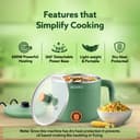 AGARO Regency Multipurpose Kettle With Steamer, 1.2L Inner Pot, Double Layered Body, Variable Temperature Settings, Wide Mouth, Boiling, Steaming, Tea, Coffee, Egg, Vegetable Boiling, 600W, Sea Green 3