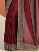 Libas Embellished Silk Blend Saree for Women With Unstitched Blouse Piece | Traditional Saree for Party & Wedding 5