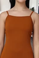 POPWINGS Casual Solid Knee Length Bodycon Dress for Women | Strap Boat Neck Bodycon Dress for Women | Summer Stylish Western Bodycon Dresses for Women 5