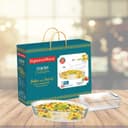 Signoraware Bake 'N' Serve Borosilicate Glass Dish Set| Microwave Safe| Baking & Serving| Crack Resistant| Reheating Food| Ideal Gifting Set (700ml + 500ml| Set of 2| Clear) 5