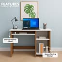 Callas Engineered Wood Computer Desk – Small Modern Writing Desk for Home Office, Bedroom, or Living Room – Sturdy & Simple Laptop Table (CB-ST-03-Brown) 5