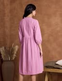 Amazon Brand - Myx Women's Schiffli Embroidery Ethnic Dress | Fit and Flare | Knee Length (Available in Plus Sizes) 2