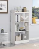 Enigmatic Woodworks Wooden Large Open Bookshelf Multipurpose for Home Rack Showcase Organizer for Living Room I Study Room I 4-Tier I Finish-Suede DIY (White) 61x24 x 91 cm 3