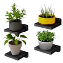 Dime Store Engineered Wood Floating Shelves for wall Decor Wall Shelf Storage Organizer | Mini Display Shelf for Living Room, Bathroom, Kitchen & Bedroom Décor Set of 4 (Black) 1