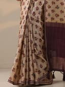 Libas Printed Silk Blend Saree With Unstitched Blouse Piece 5