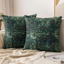 ishro home Premium Cushion Cover 16 inch x 16 inch | Luxury European Mosha Fabric | Love at First Sight Designs | Hidden Zipper | Machine Washable, Non- Fading | (2, Shahi Marrakech, 16 x 16 Inches) 1