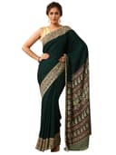 Libas Solid Satin Saree With Unstitched Blouse Piece 1