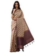 Libas Printed Silk Blend Saree With Unstitched Blouse Piece 1