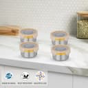 STEELLOCK Stainless Steel Airtight Container with Lid | Leakproof, BPA-Free | Multipurpose Food Storage Containers/Tiffin/Dabba for Office, School & Kitchen | SL-1201-set of 4, 280ml each, Yellow 4