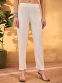 Shae by SASSAFRAS Women Rayon Embroidered Kurta With Pencil Pants & Dupatta 5