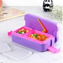 CELLO Food Mate Snap Lock Plastic Lunch Box, 713ml, Violet | 2 Compartment with 2 Side Lock for School Kids and Adults | Leak-Proof Snacks Tiffin Box for School Kids, Office, Picnic & Travelling 5