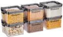 Floraware Food Safe Modular Plastic Square Airtight Containers, Stackable container, Storage Jar with Lid, Pack of 6, 400ml, Black 1