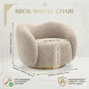 Kingsman Furnitures Brok Swivel Luxury Accent Arm Chair 360 Degree Rotatable Sofa for Home | Bedroom, Living & Drawing Room | Ultra Soft and Comfortable for Lounge (Canaberra Boucle, Non-Swivel) 2
